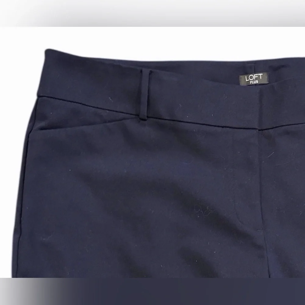 LOFT Womens Plus Size 22 Marisa Skinny Flat Front Button Zip Navy Pocket Pants - Picture 4 of 8